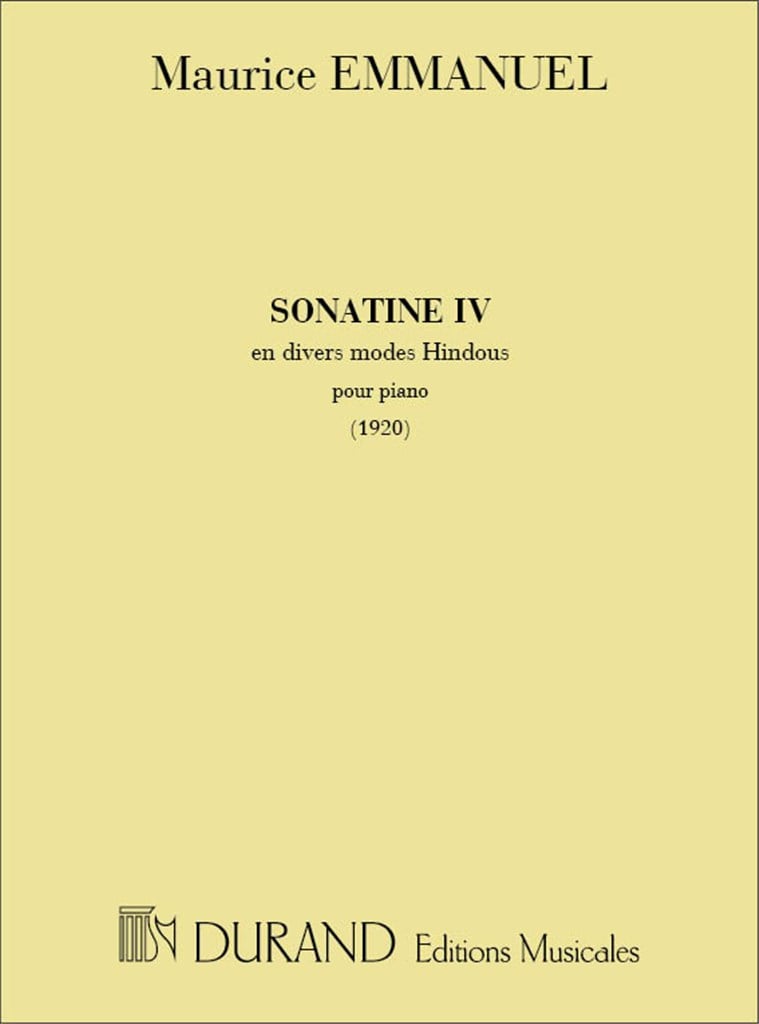 Sonatine Iv Sur Des Modes Hindous Piano